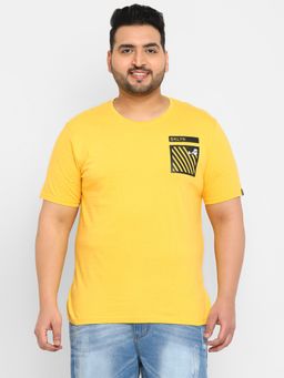 Urbano Plus - Men Yellow Printed Regular Fit Cotton T-Shirt
