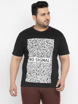 Urbano Plus - Men Black Printed Regular Fit Cotton T-Shirt