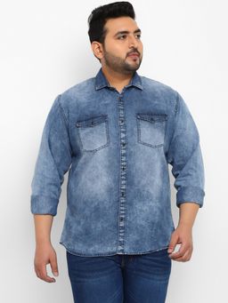 Urbano Plus - Men Blue Regular Fit Casual Denim Shirt