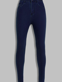 Miss Chase - Women Navy Blue Skinny Fit High Rise Stretchable Denim Jeans