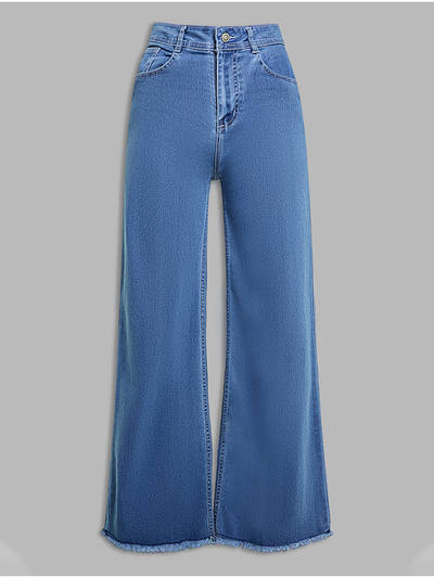 Women Blue Wide Leg High Rise Stretchable Denim Jeans