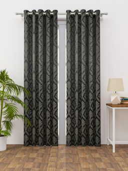 Happy Hues - Tuscan Door Curtains XL Modern Minimalistic Design Black