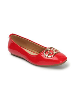 ELLE - Womens Red Color Solid Comfortable Party Wear Flats