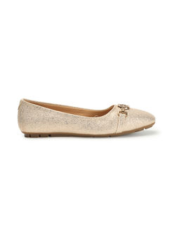 ELLE - Womens Rose Gold Color Textured Comfortable Festive Wear Flats