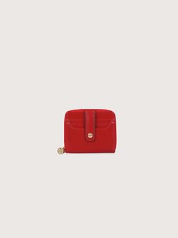 LODIS - Red Lisa Mini Zip Around Lather Wallets and Card Cases