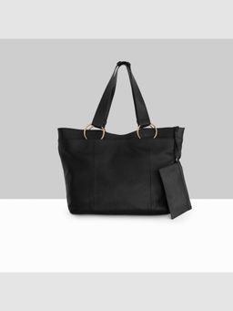 LODIS - Black Solaris Lather Tote Bag