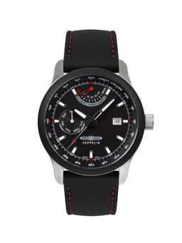 Zeppelin - Mens Automatic Watch with Power Reserve Indicator and Rubber Strap (M)