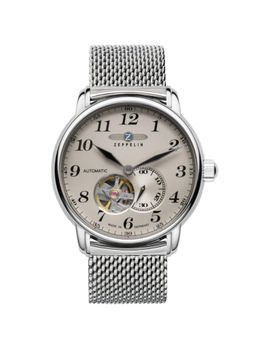 Zeppelin - Mens Automatic Watch with Open Heart and Metal Strap (M)