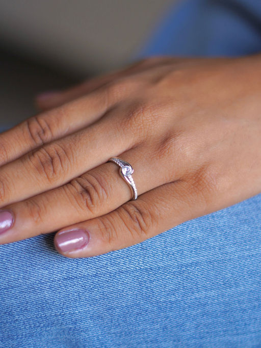 Tora Promise Me 92.5 Silver Adjustable Ring for Women Promise Ring