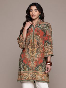 Ritu Kumar - Rust Floral Printed Shirt