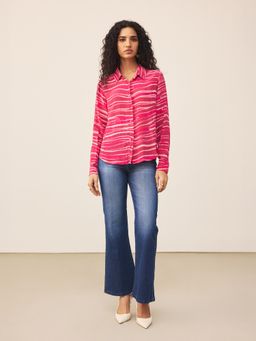 Ritu Kumar - Pink Abstract Printed Shirt