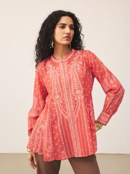 Ritu Kumar - Red Paisley Top