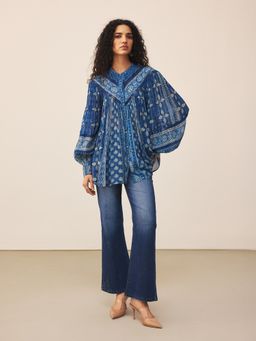 Ritu Kumar - Blue Floral Top