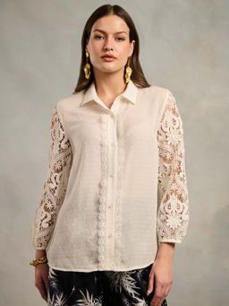 Style Island - Off White Alia Lace Shirt