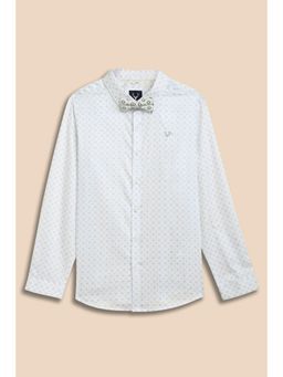 Allen Solly - Boys Blue Print Casual Shirt with Bow