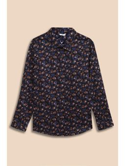 Allen Solly - Boys Black Print Casual Shirt