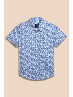 Allen Solly - Boys Blue Print Casual Shirt