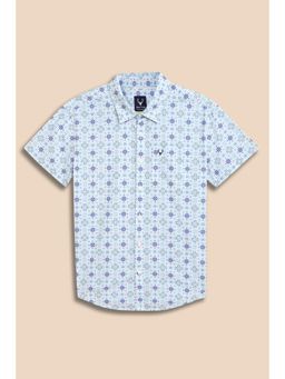 Allen Solly - Boys Light Blue Print Casual Shirt