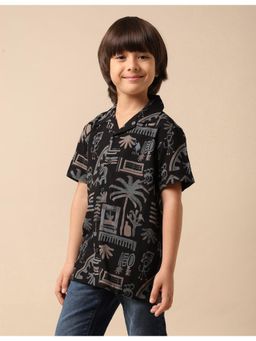 U.S. POLO ASSN. - Boys Twill All Over Printed Shirt