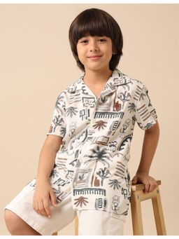 U.S. POLO ASSN. - Boys Twill All Over Printed Shirt