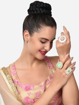 Zaveri Pearls - Set of 3 Multicolor Meenakari Traditional Rings-ZPFK14836
