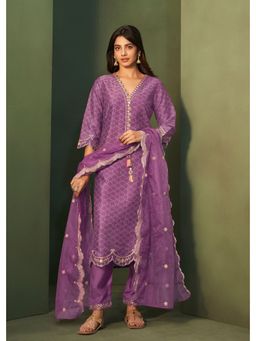 Autumnlane - Purple Amiya Lily Kurta with Pant & Dupatta (Set of 3)