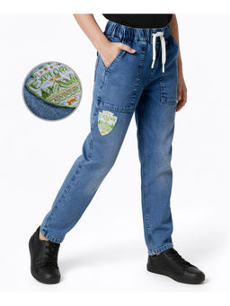 Arias by LARA DUTTA - Girls Blue Cotton Washed Jeans