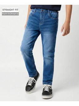Arias by LARA DUTTA - Girls Blue Cotton Washed Jeans