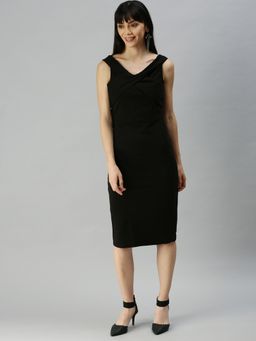 SHOWOFF - Women Solid Black Bodycon Dress
