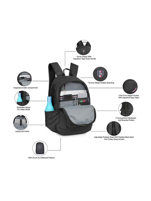 Designer Backpack Black Tommy Hilfiger Backpack Tommy Hilfiger