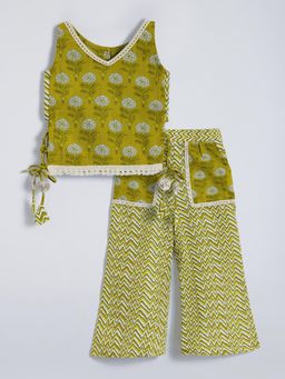 Hopscotch - Lace Embellished Top with Palazzo