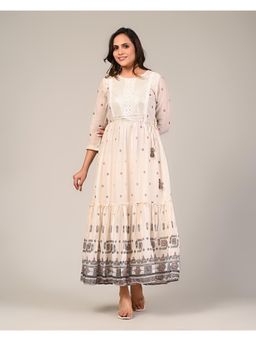 Zolo Label - Off White Printed Maxi Dress