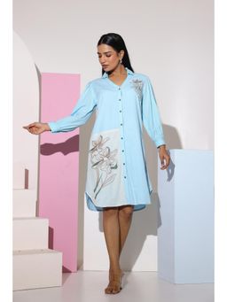 Zolo Label - Powder Blue Shirt Dress