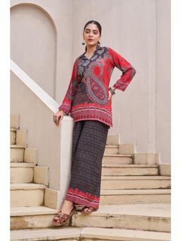 Autumnlane - Red Kabool Charcoal Printed Co-Ord Set
