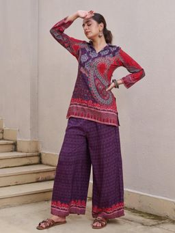 Autumnlane - Purple Palash Eclipse Printed Kurti with Palazzo