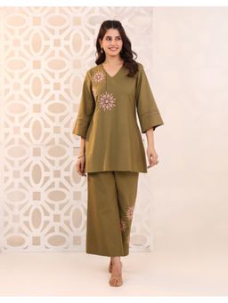 Autumnlane - Rafter Olive Embroidery Cotton Co-Ord Set