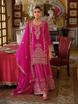 Autumnlane - Pink Sambhav Kurti with Palazzo and Dupatta