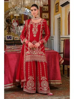Autumnlane - Red Sambhav Kurti with Palazzo and Dupatta