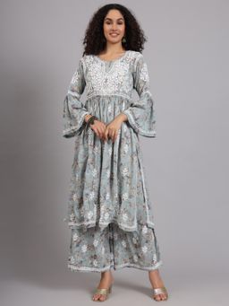 The Chikan Label - Green Women's Modal Chikankari Co-Ord Set