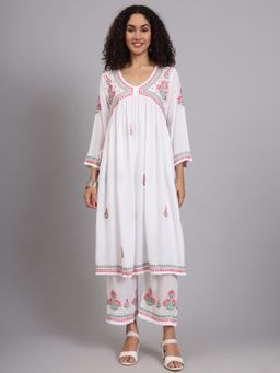 The Chikan Label - White Women's Modal Chikankari Co-Ord Set
