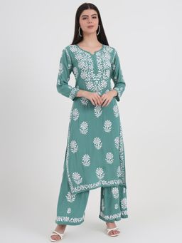 The Chikan Label - Green Women's Chikankari Co-Ord Set