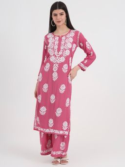 The Chikan Label - Pink Women's Chikankari Co-Ord Set