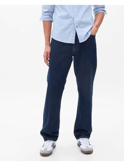 GAP - Men Navy Blue Solid Regular Fit Mid Waist Jeans
