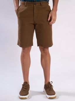 Bene Kleed - Men Brown Cotton Solid Chino Shorts