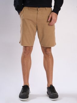 Bene Kleed - Men Beige Cotton Solid Chino Shorts