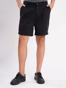 Bene Kleed - Men Black Cotton Solid Chino Shorts