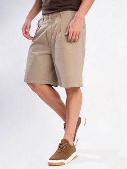 Bene Kleed - Men Brown Cotton Solid Chino Shorts