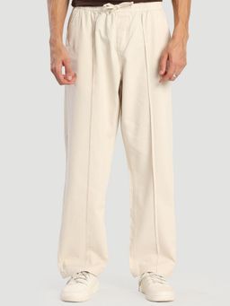 Bene Kleed - Men Off White Relaxed Fit Cotton Pant
