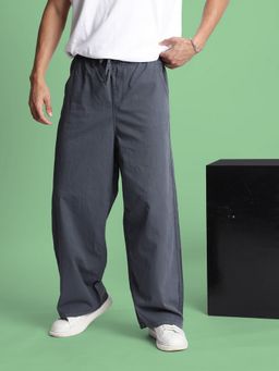 Bene Kleed - Men Grey Wide Leg Drawstring Pant