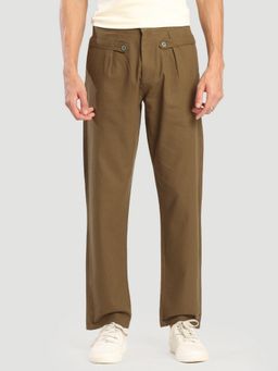 Bene Kleed - Men Regular Fit Cotton Slub Khaki Chinos